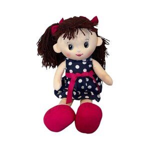 Linzy Plush Betty Soft Bodied Cloth Baby Stuffed Rag Doll 16” Polka-dot Dress